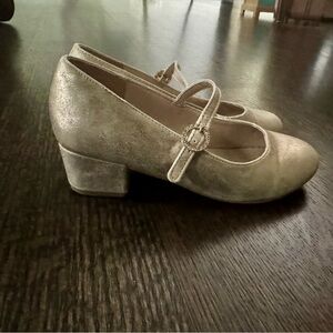 Gold Mary Jane Block Heels size 2